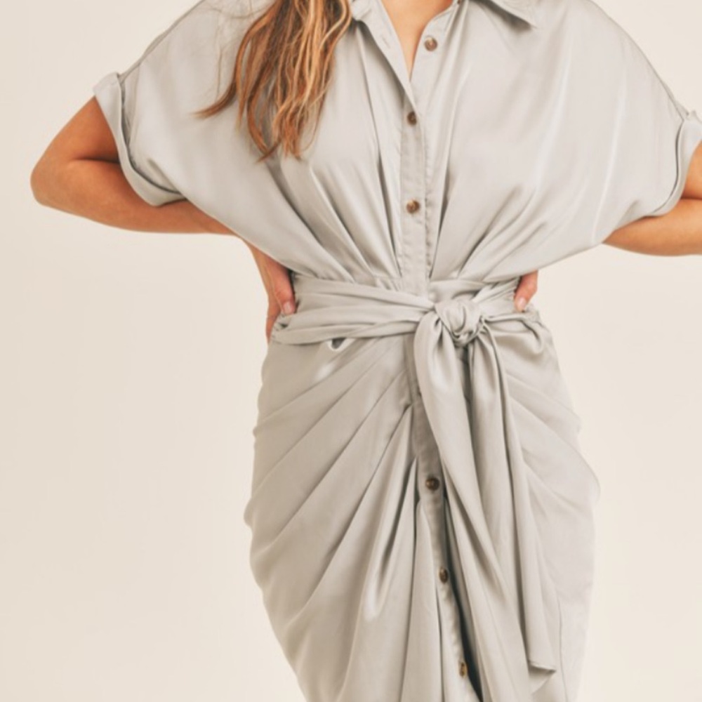 Tie Waist MIDI Dress - Brand New